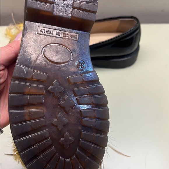 Unique Black and Yellow Feather Flats - Picture 4 of 5